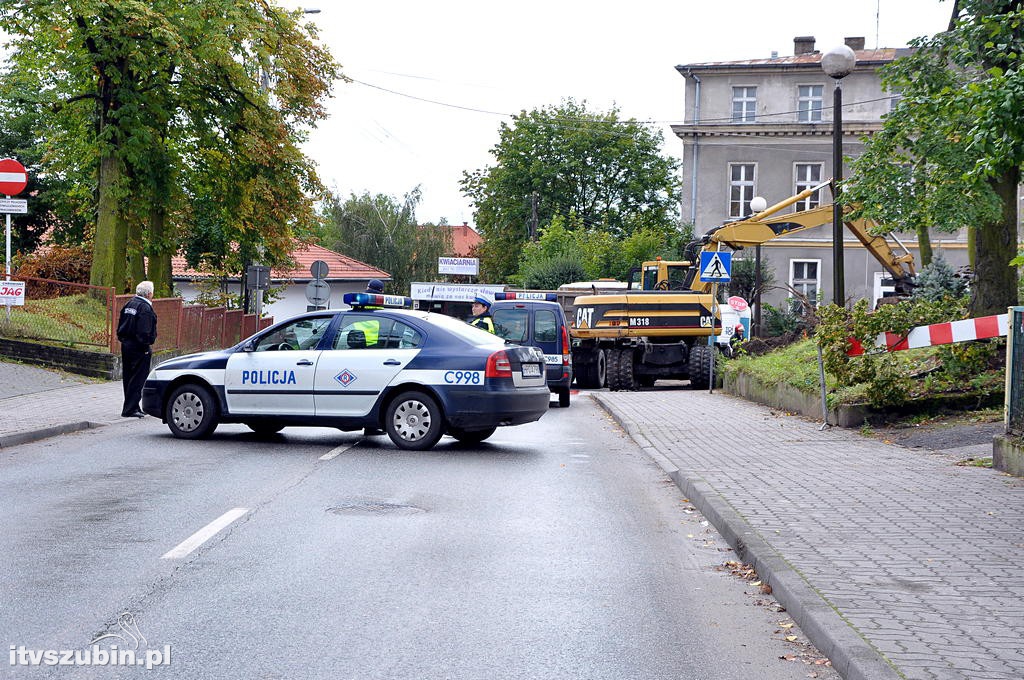 Podczas prac budowlanych przerwano rurociąg gazu ziemnego