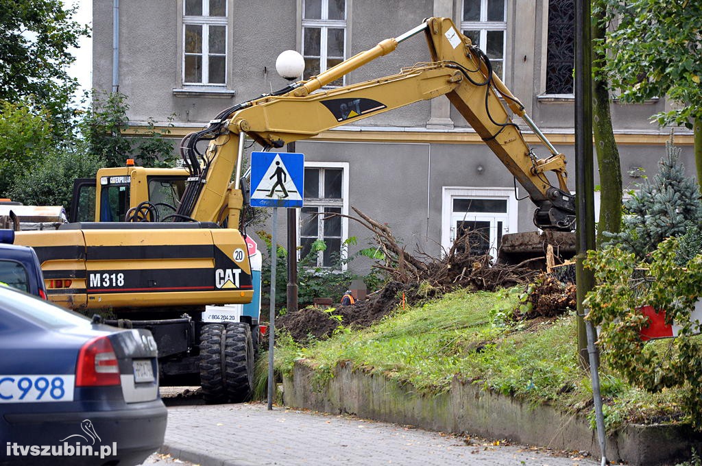 Podczas prac budowlanych przerwano rurociąg gazu ziemnego