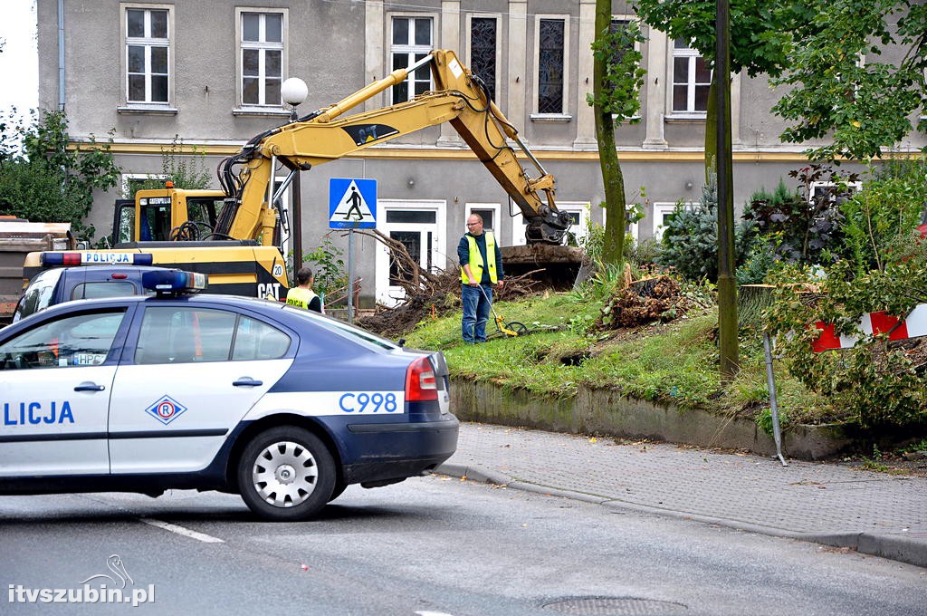 Podczas prac budowlanych przerwano rurociąg gazu ziemnego