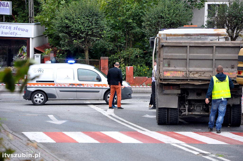 Podczas prac budowlanych przerwano rurociąg gazu ziemnego