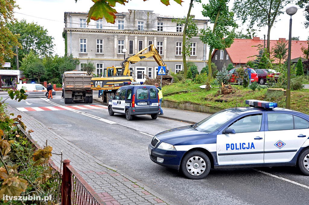 Podczas prac budowlanych przerwano rurociąg gazu ziemnego