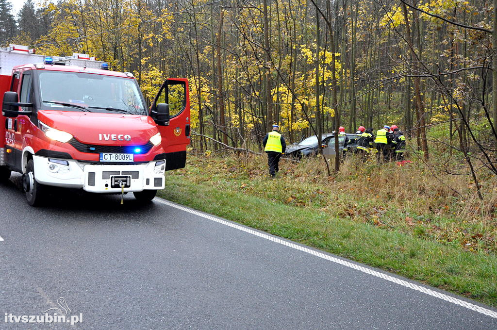 DW 246, osobowy volkswagen wjechał do rowu