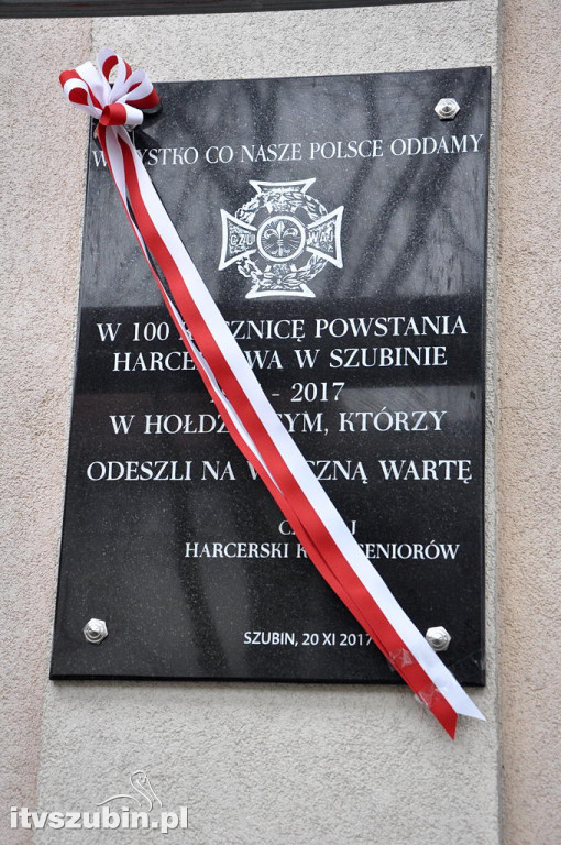 Harcerska tablica na murach MZS