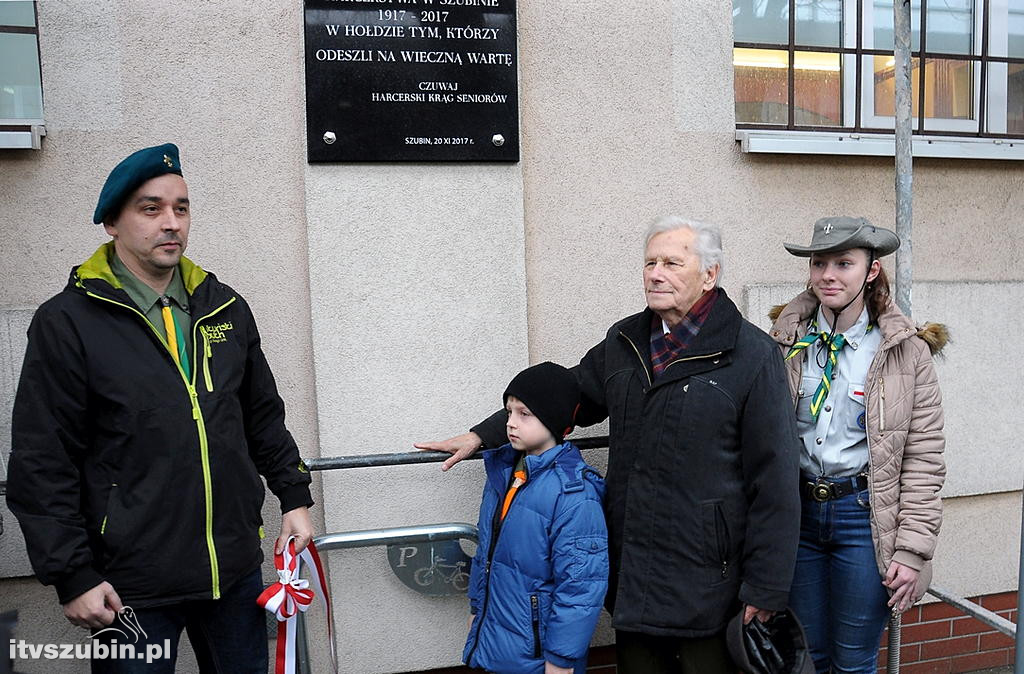 Harcerska tablica na murach MZS