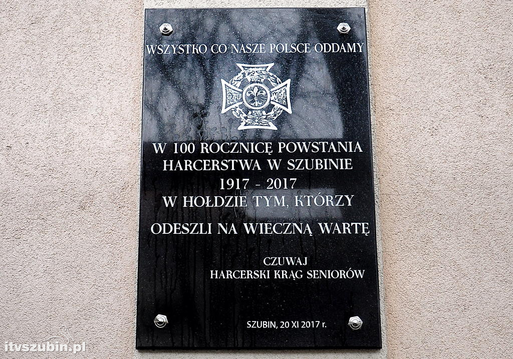 Harcerska tablica na murach MZS