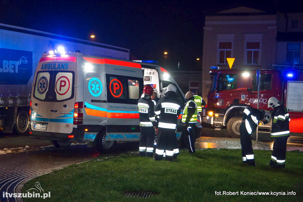 Pierwszy wypadek na rondzie w Kcyni.