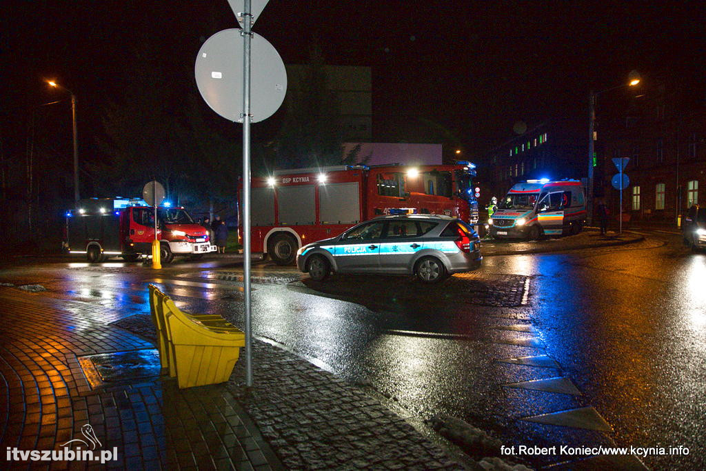 Pierwszy wypadek na rondzie w Kcyni.