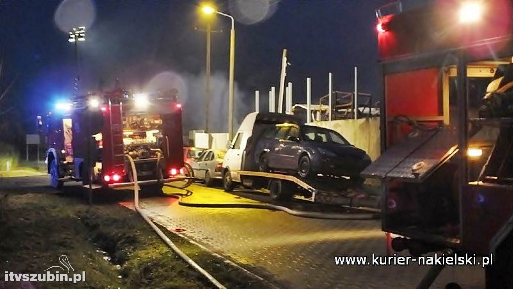 Pożar na terenie autozłomu