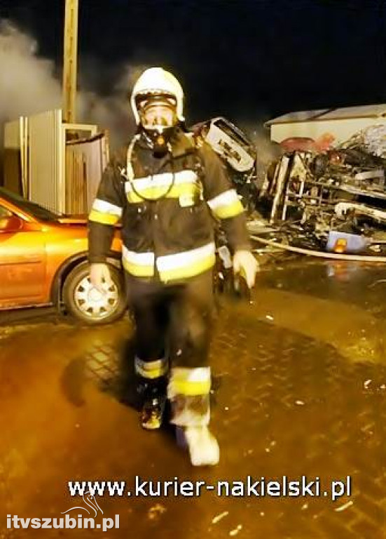 Pożar na terenie autozłomu