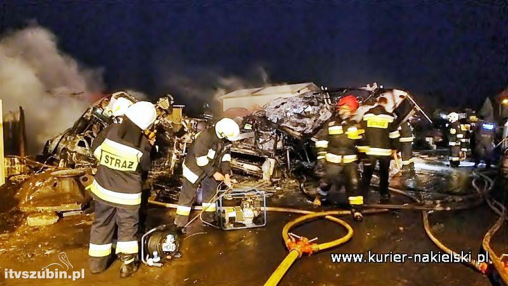 Pożar na terenie autozłomu