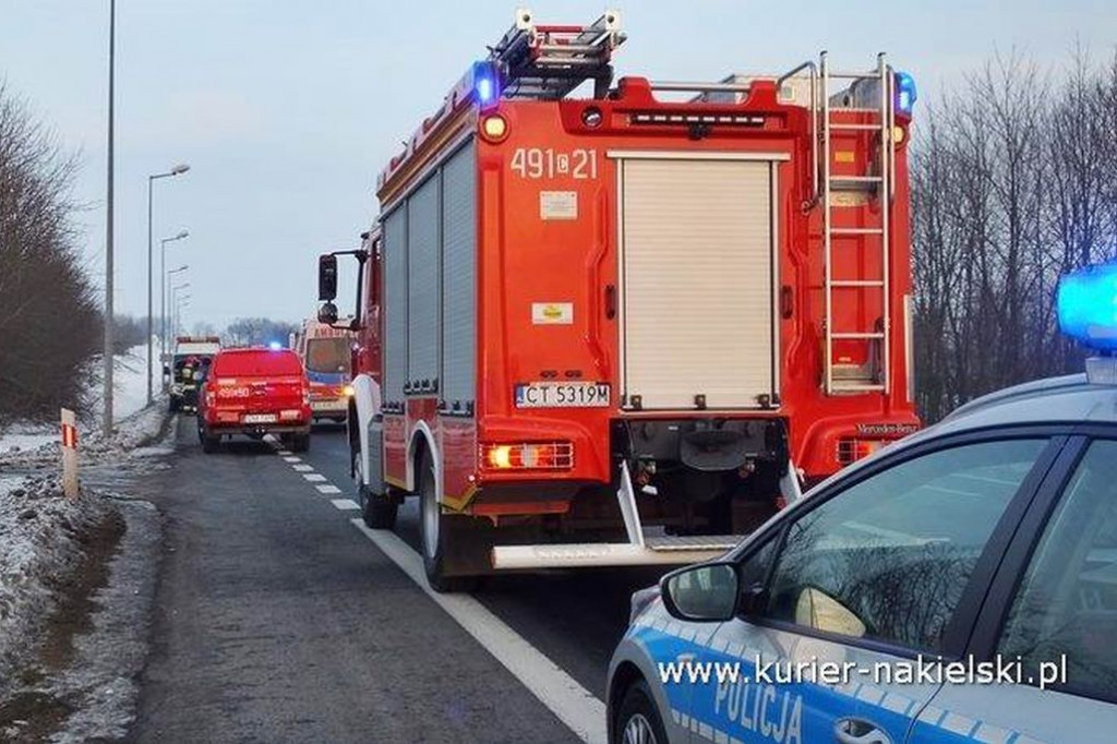 Kolizja na krajowej 10 pod Trzeciewnicą
