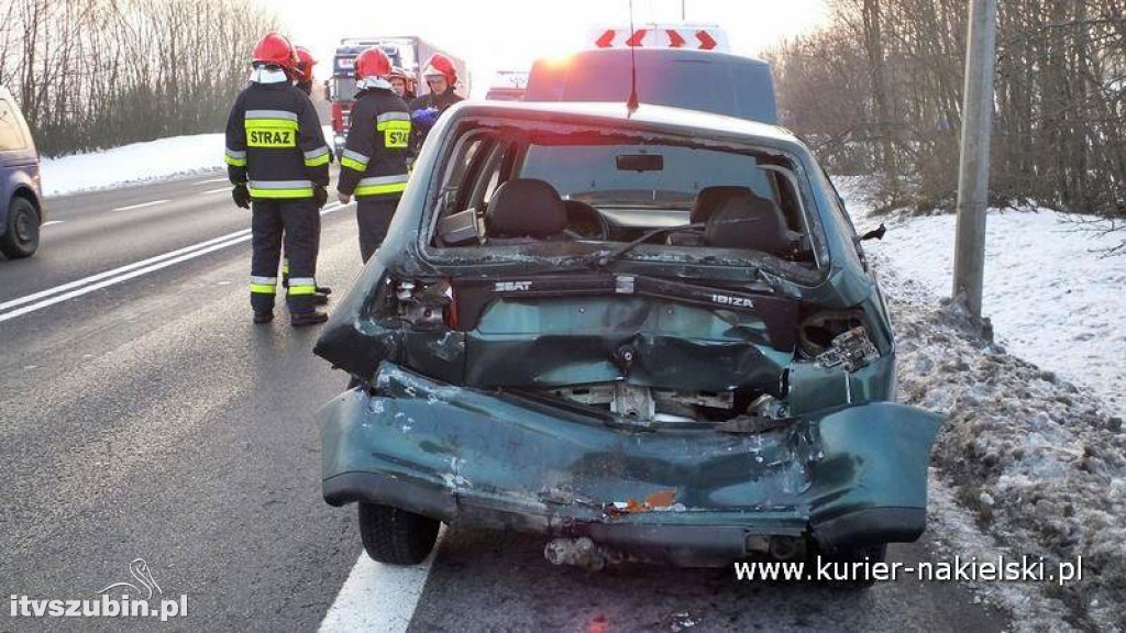 Kolizja na krajowej 10 pod Trzeciewnicą