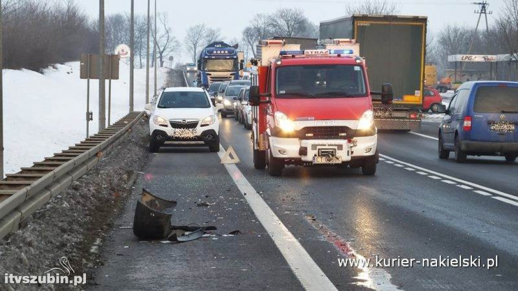 Kolizja na krajowej 10 pod Trzeciewnicą