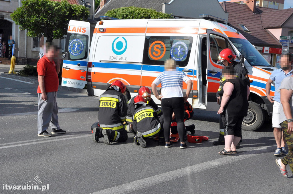 Wypadek motocyklisty w centrum Szubina