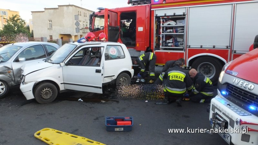 Wypadek na ul. Dworcowej w Nakle