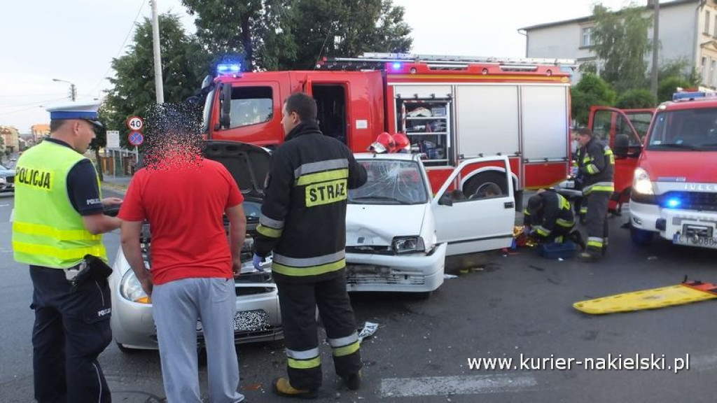 Wypadek na ul. Dworcowej w Nakle