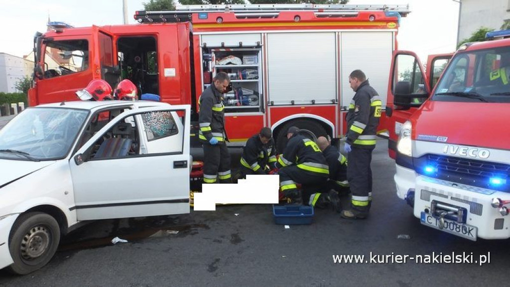 Wypadek na ul. Dworcowej w Nakle