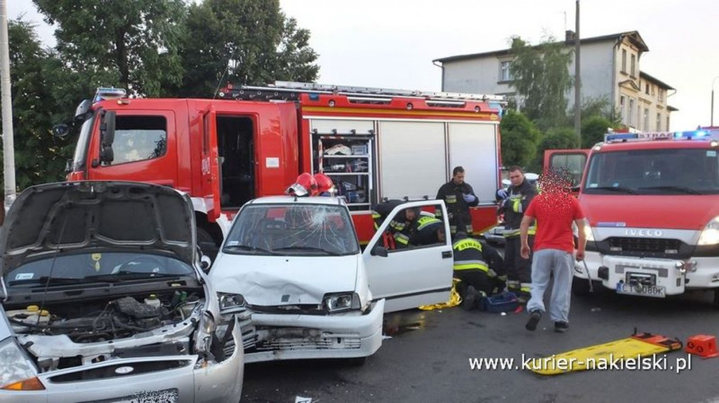 Wypadek na ul. Dworcowej w Nakle