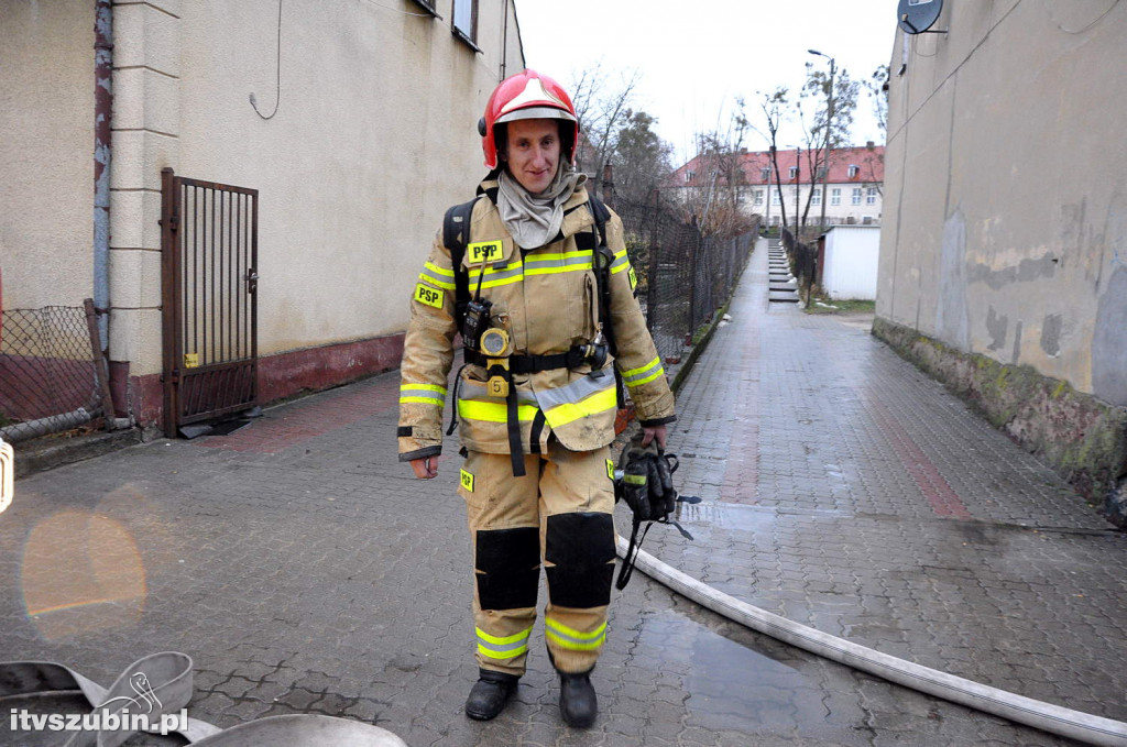 Pożar kotłowni w domu przy Kcyńskiej w Szubinie