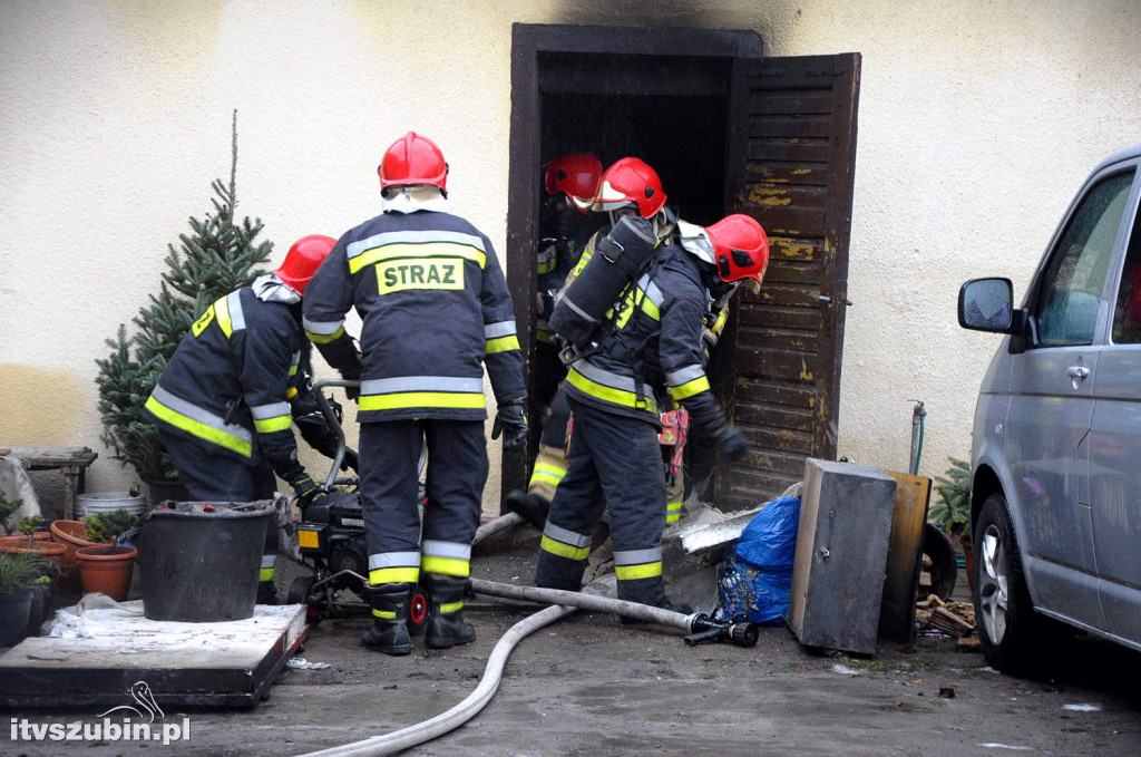 Pożar kotłowni w domu przy Kcyńskiej w Szubinie