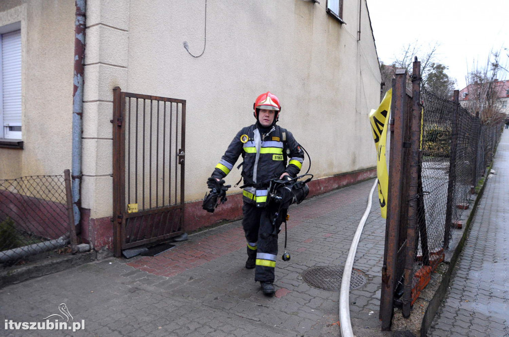 Pożar kotłowni w domu przy Kcyńskiej w Szubinie