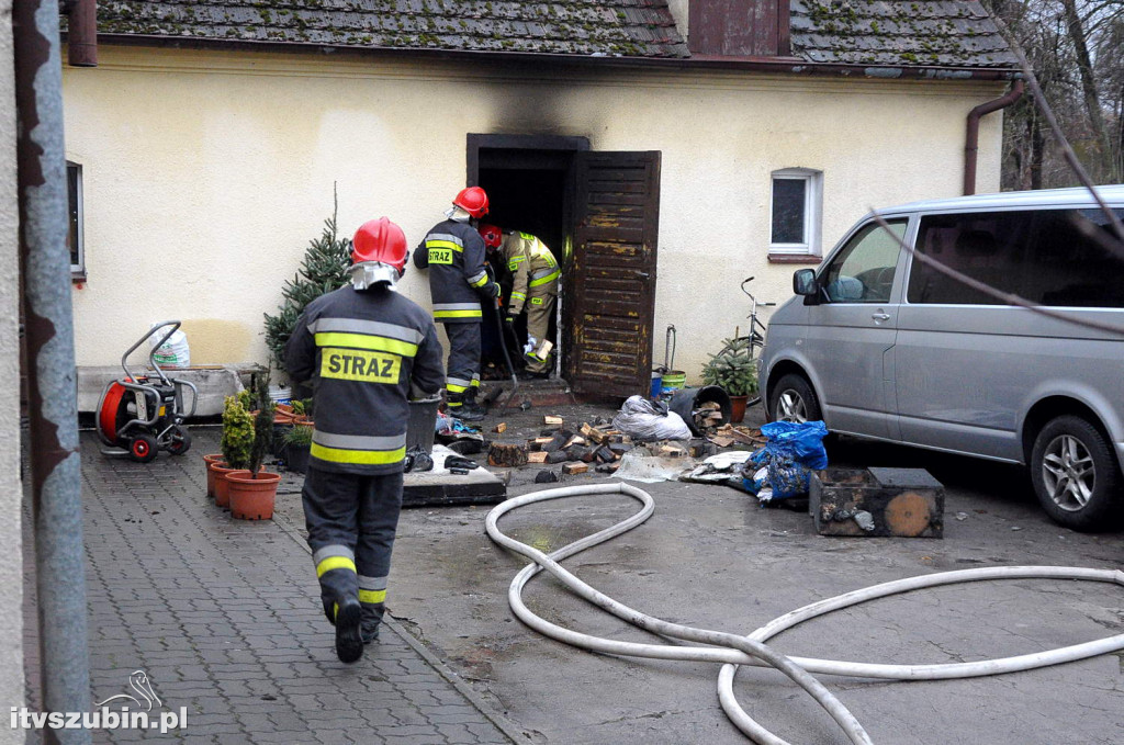 Pożar kotłowni w domu przy Kcyńskiej w Szubinie