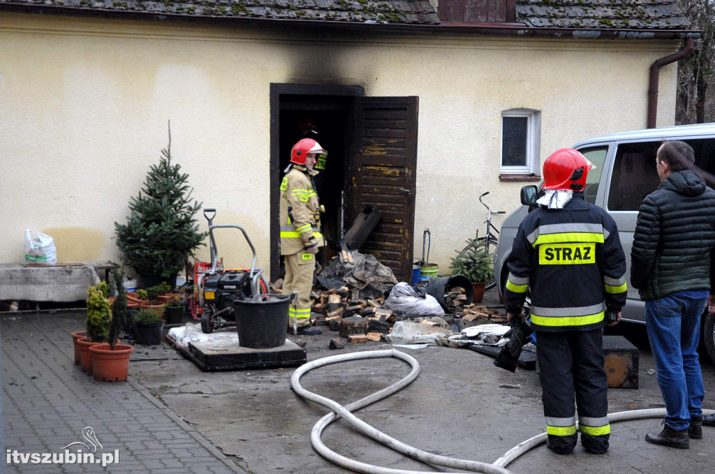 Pożar kotłowni w domu przy Kcyńskiej w Szubinie