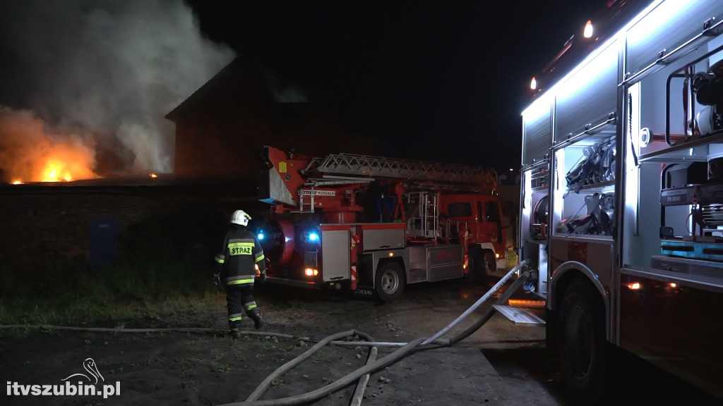 Pożar budynku po byłej rzeźni w Szubinie