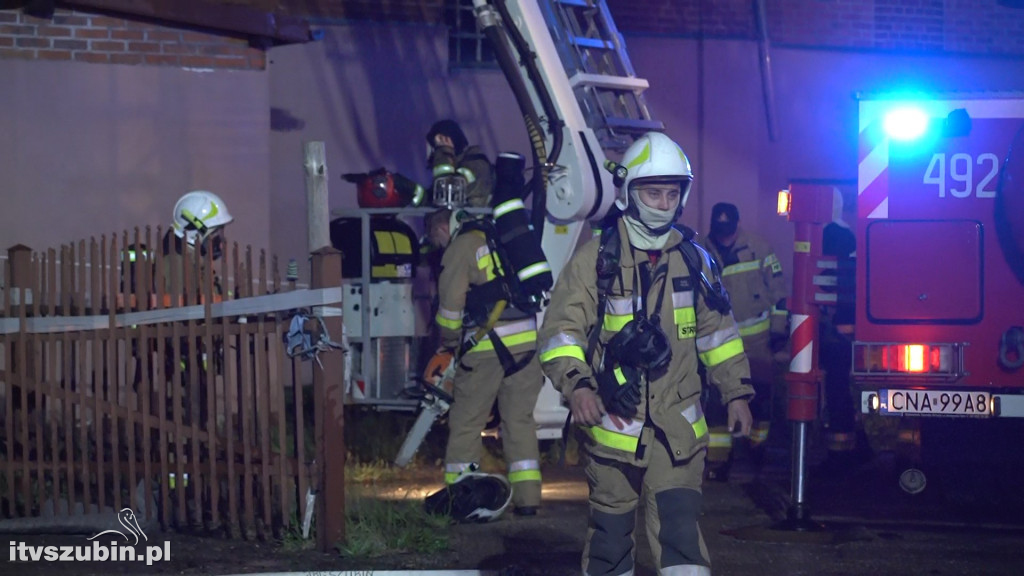 Pożar budynku po byłej rzeźni w Szubinie