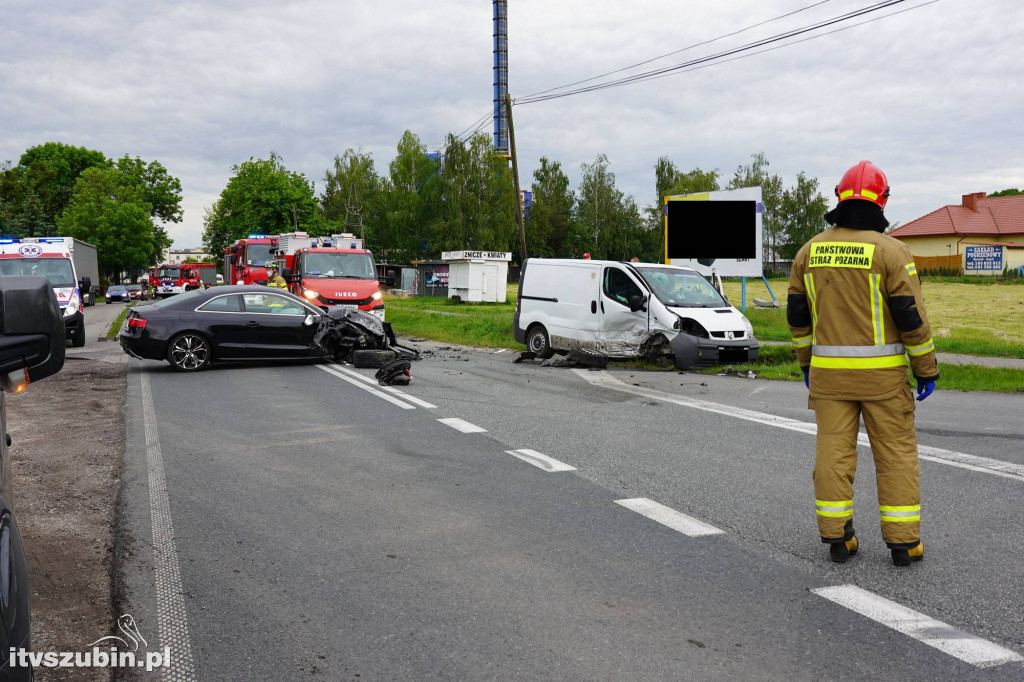 Wypadek trzech pojazdów na rogatkach Szubina