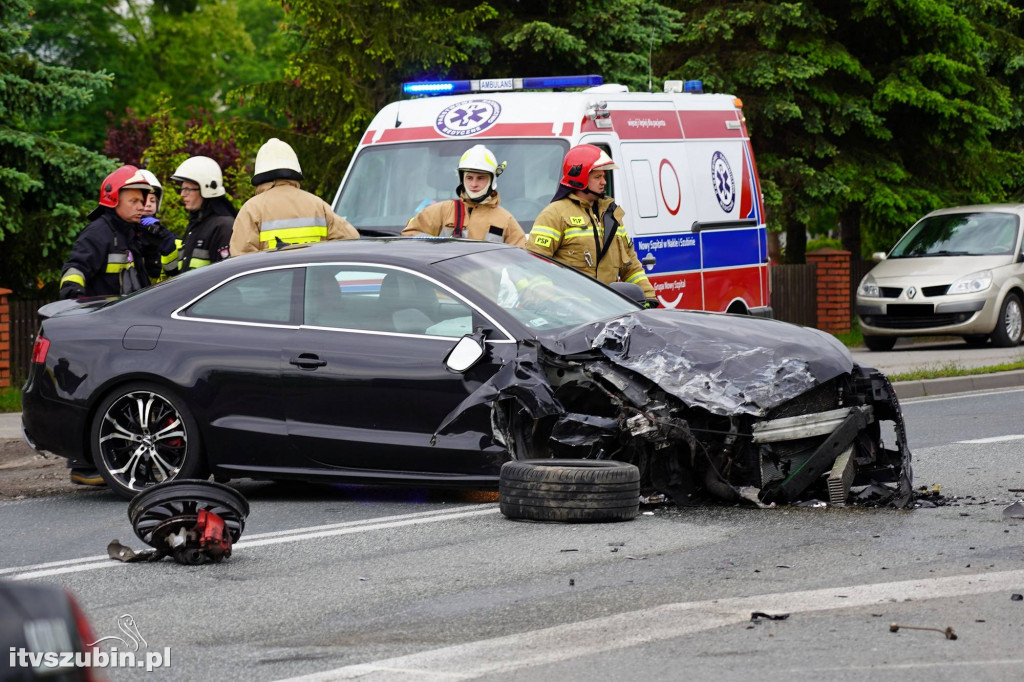 Wypadek trzech pojazdów na rogatkach Szubina