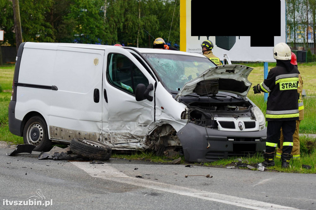Wypadek trzech pojazdów na rogatkach Szubina