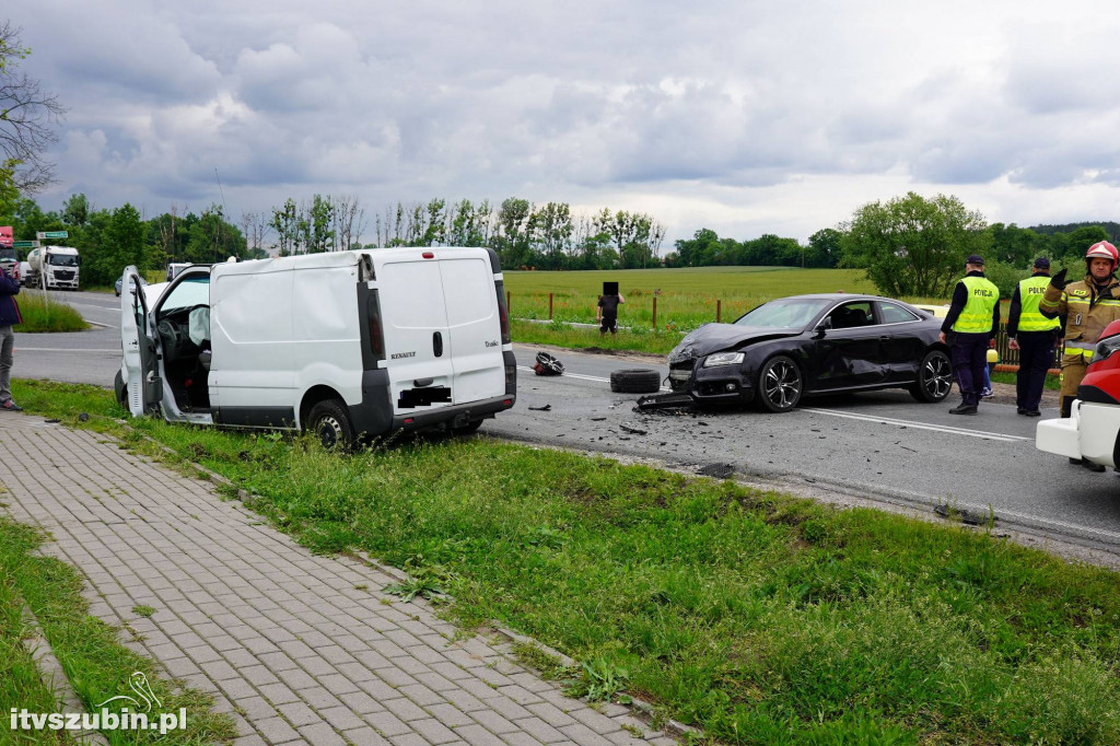 Wypadek trzech pojazdów na rogatkach Szubina
