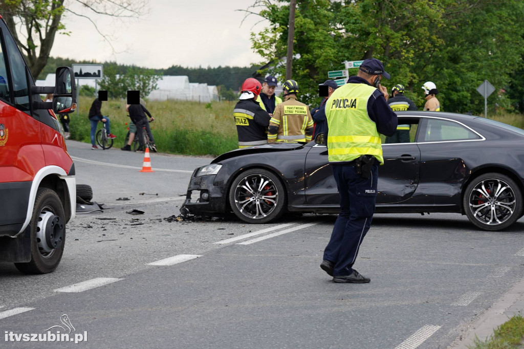 Wypadek trzech pojazdów na rogatkach Szubina