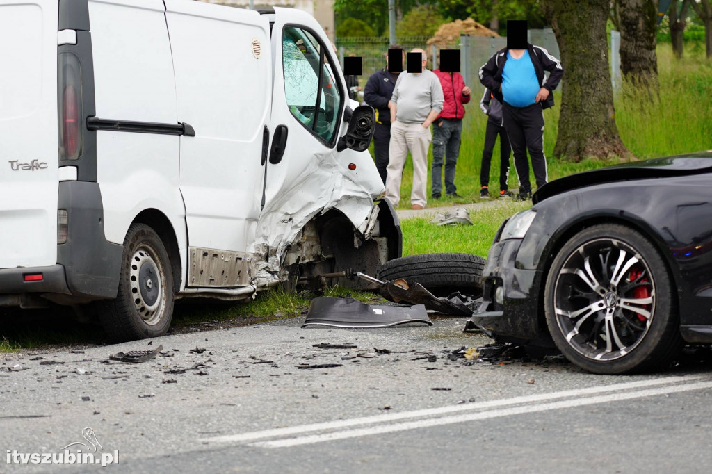 Wypadek trzech pojazdów na rogatkach Szubina