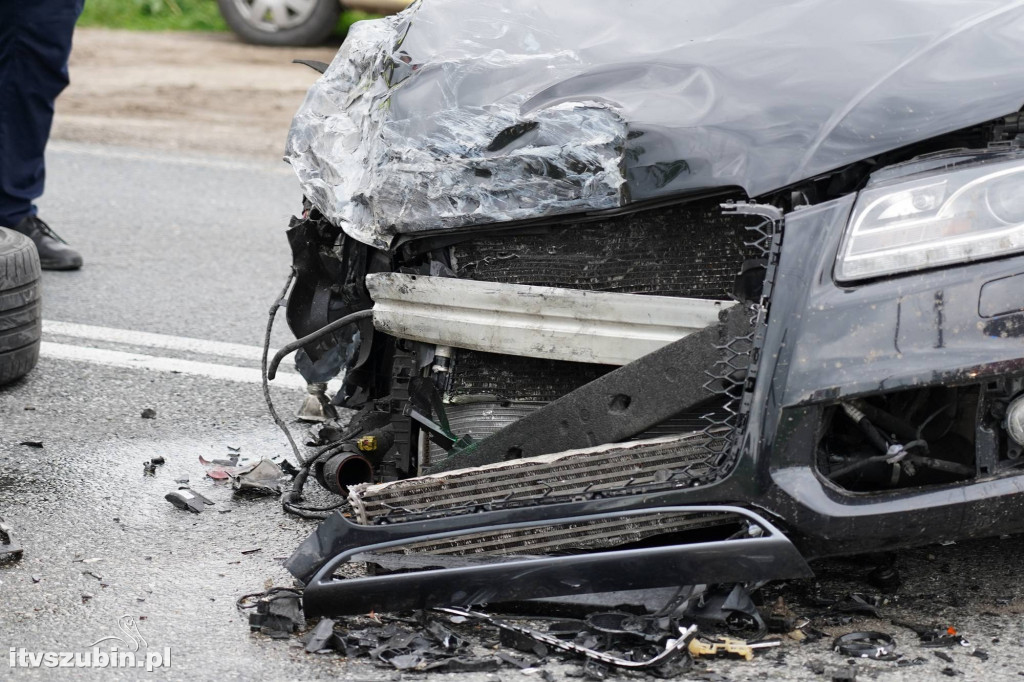 Wypadek trzech pojazdów na rogatkach Szubina
