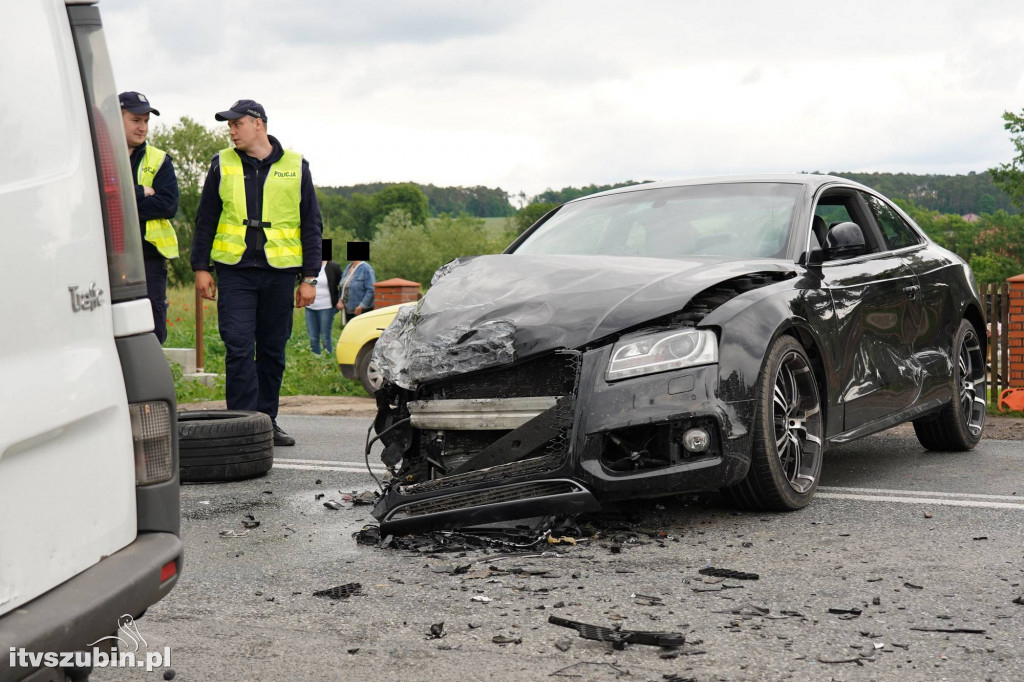 Wypadek trzech pojazdów na rogatkach Szubina