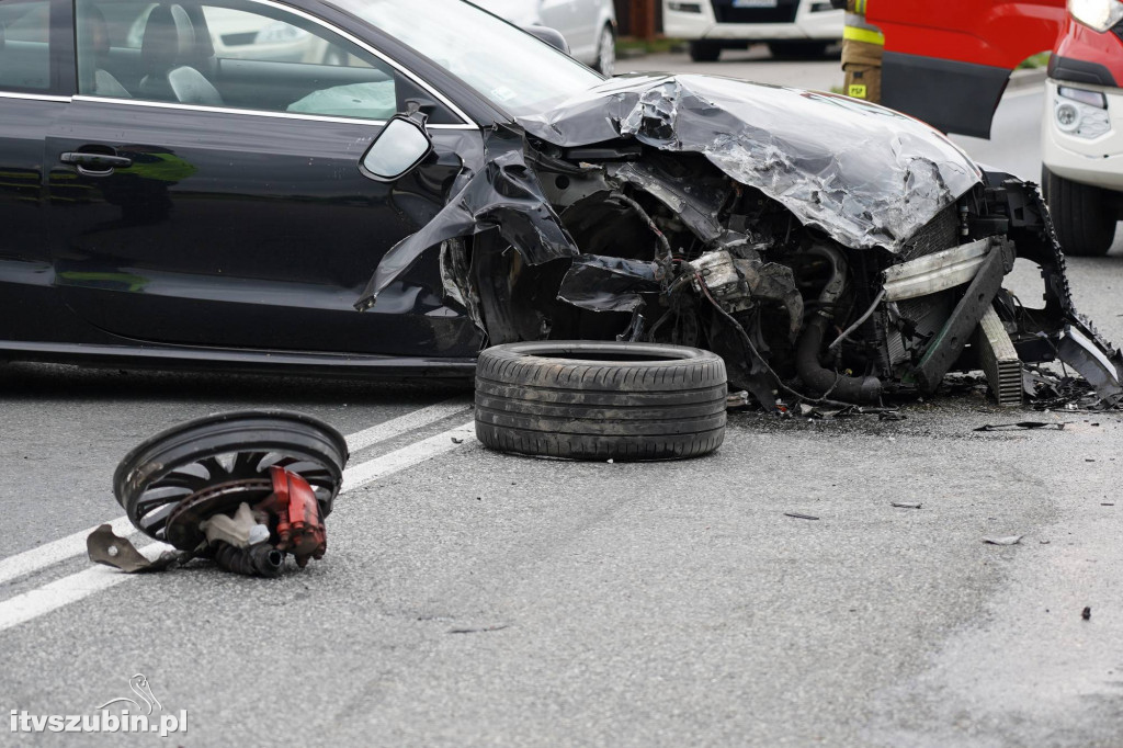 Wypadek trzech pojazdów na rogatkach Szubina