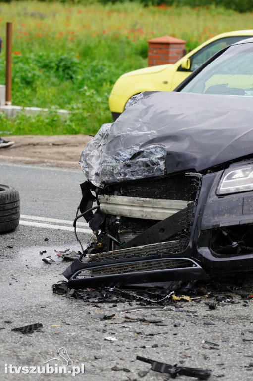 Wypadek trzech pojazdów na rogatkach Szubina