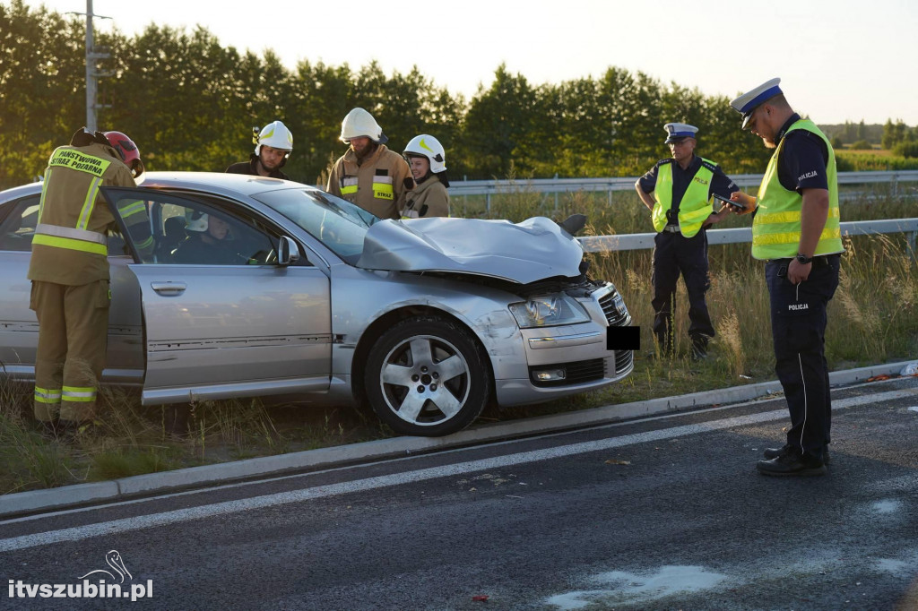 Zderzenie trzech samochodów na odcinku S-5