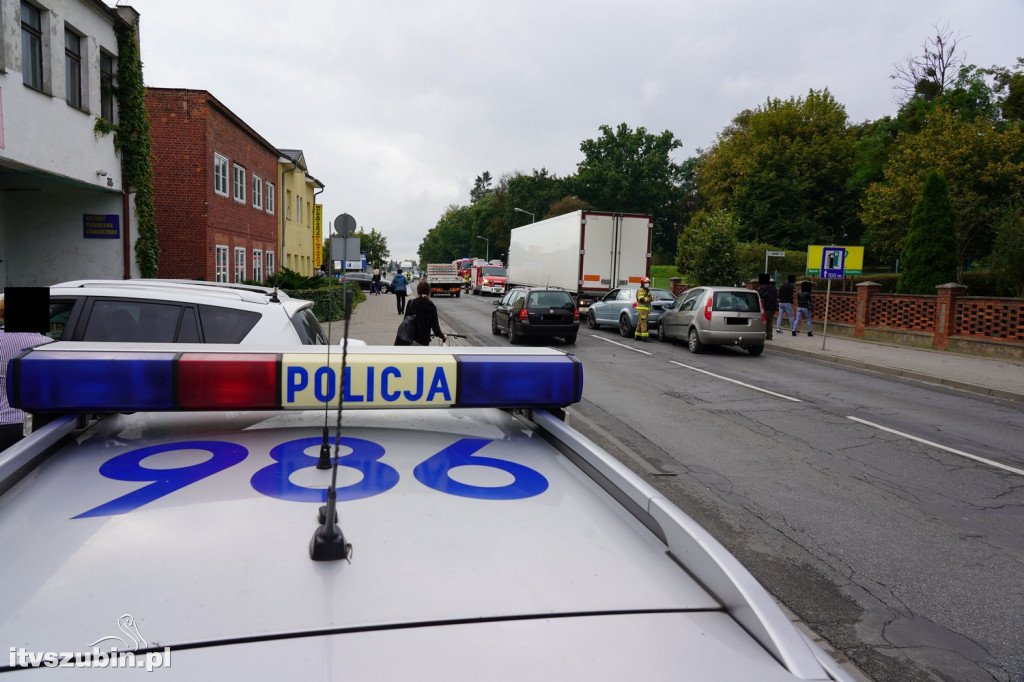 Dwie kolizje jedno zdarzenie drogowe w Szubinie