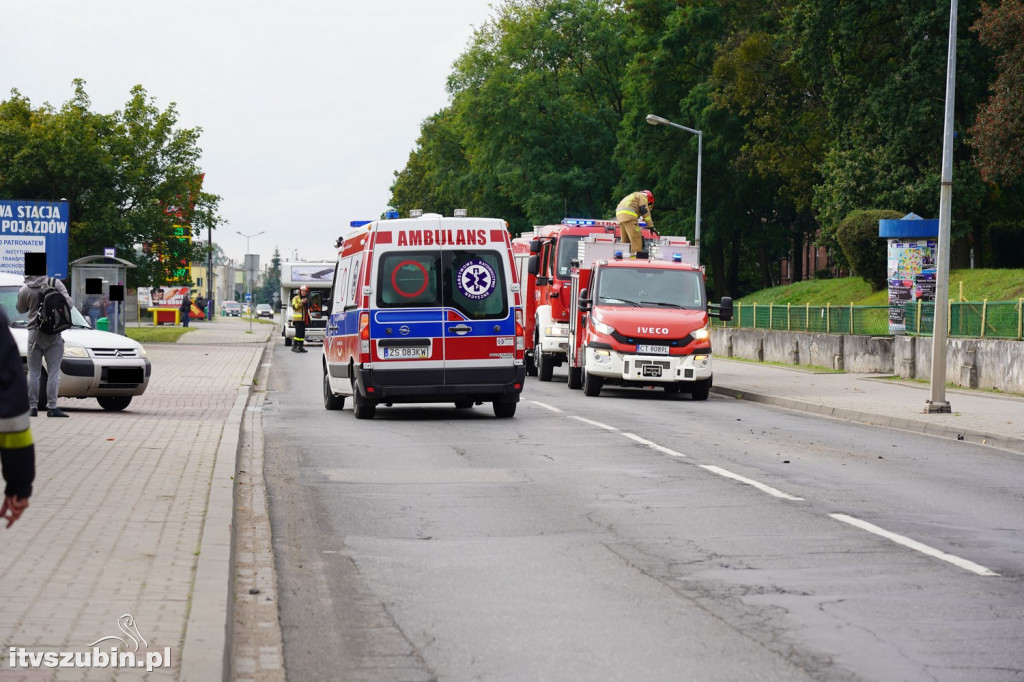 Dwie kolizje jedno zdarzenie drogowe w Szubinie