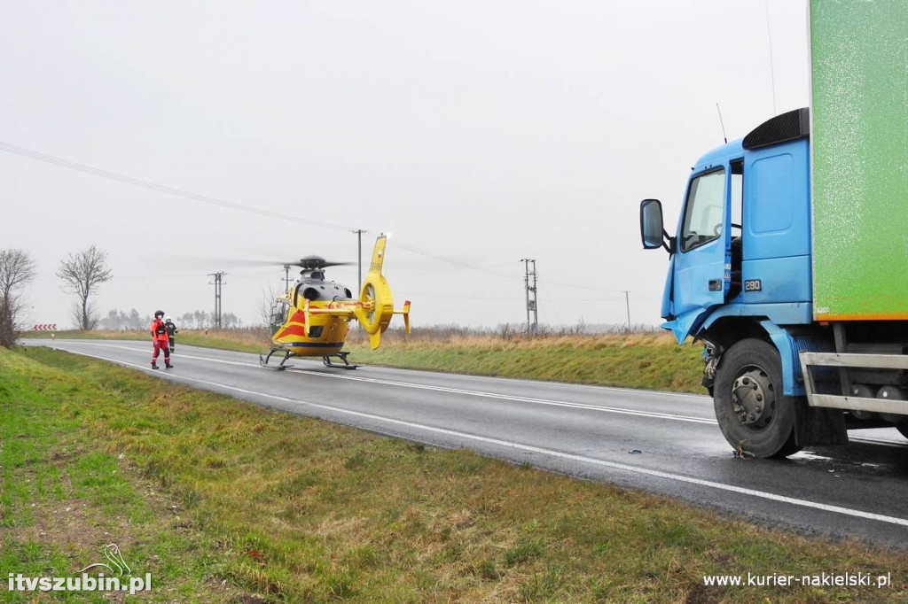 Groźny wypadek pod Wieszkami. Cztery osoby w szpitalu