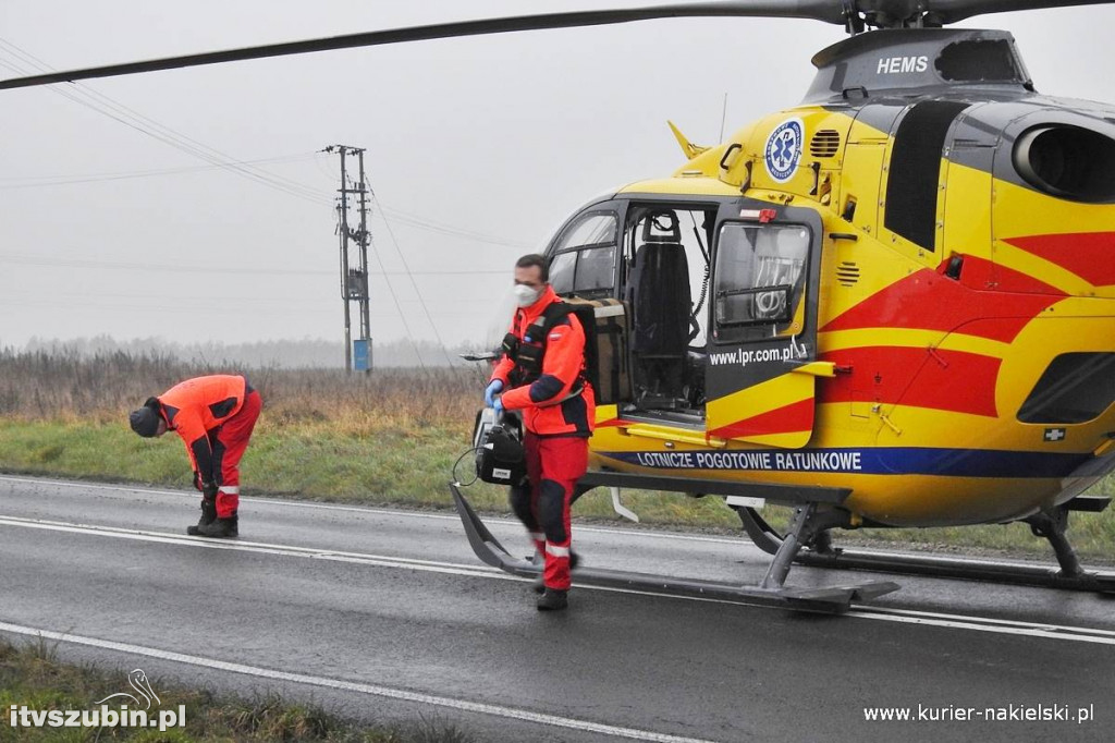 Groźny wypadek pod Wieszkami. Cztery osoby w szpitalu