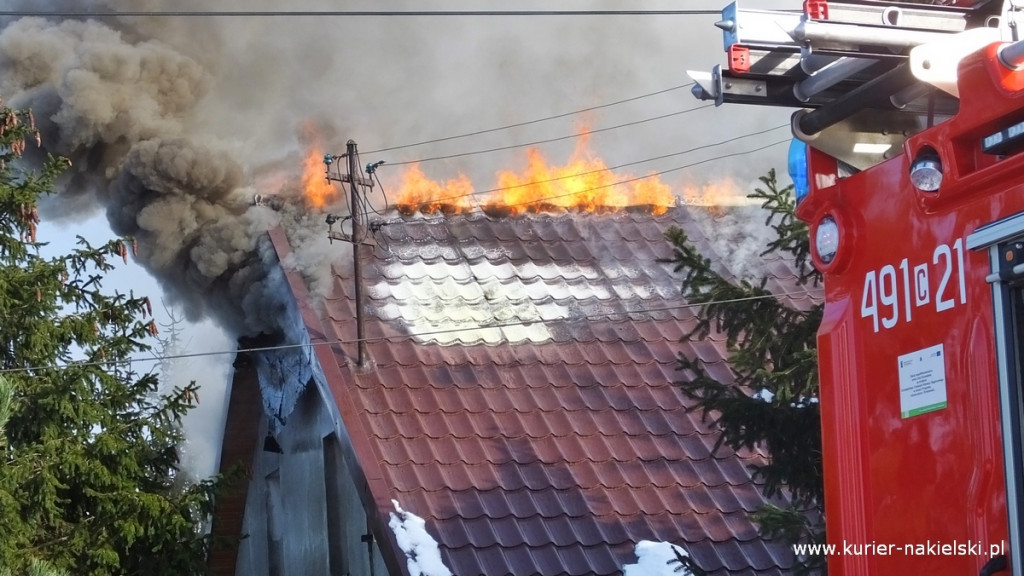 Pożar poddasza budynku jednorodzinnego w Występie
