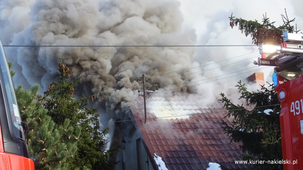 Pożar poddasza budynku jednorodzinnego w Występie