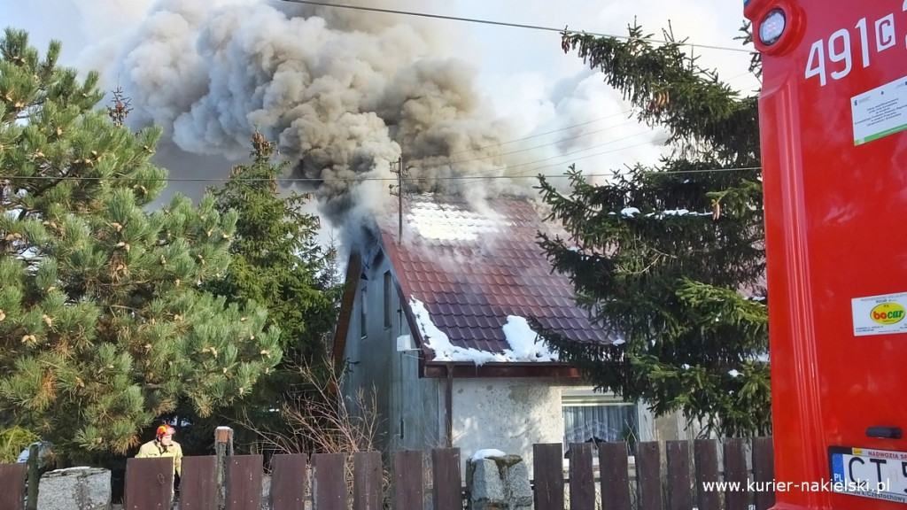Pożar poddasza budynku jednorodzinnego w Występie