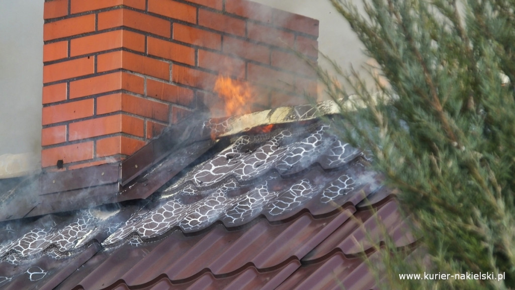 Pożar poddasza budynku jednorodzinnego w Występie