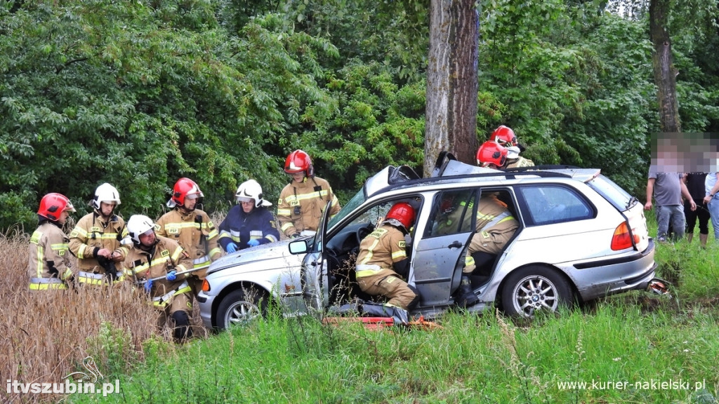 BMW uderzyło w drzewo na DW 246