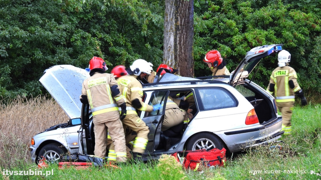 BMW uderzyło w drzewo na DW 246